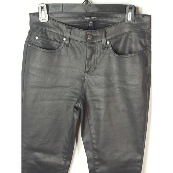 Eileen Fisher Organic Coated Waxed Denim Skinny Jeans women's size 4 Retro Rock - Picture 4 of 10